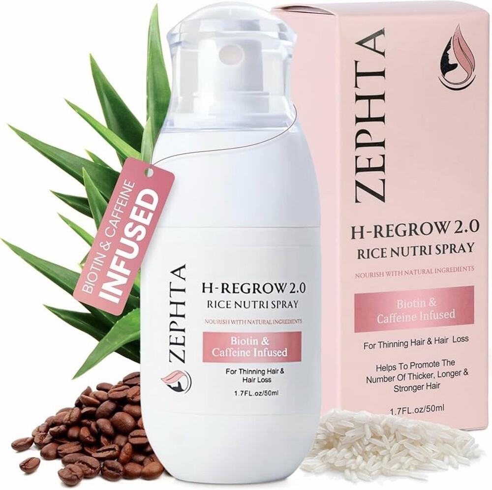 ZEPHTA H-REGROW 2.0 Rice Nutri Spray Biotin Caffeine Travel 1.7 fl oz